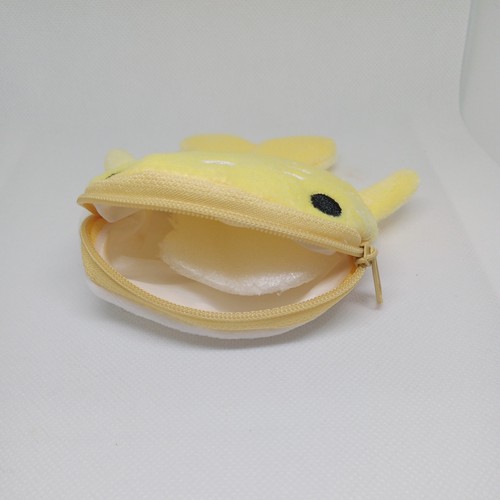 Yellow Whale Shark Coin Wallet Plush Bag Cute Key Or Earphone Pouch - Picture 9 of 9