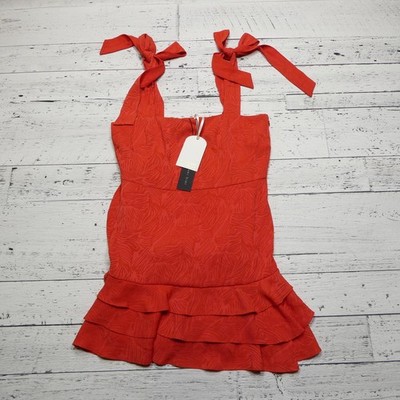 Gianni Bini Dress Womens 8 Tango Julia Mini Ruffle Shea Leigh Mills NWT Party
