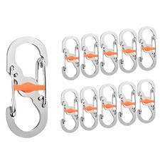 Double Sided Gate Carabiner Anti-lost Key Chain Camping Buckle 20 pcs