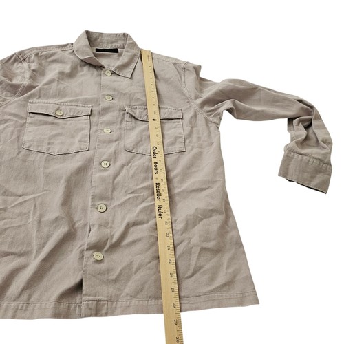 AllSaints Mens Top XL Spotter Utility Overshirt Lilac Button-Up Longsleeve Shirt - Picture 9 of 10