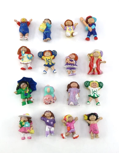 1986 Tomy Cabbage Patch Kids PVC Figures Lot of 16 Vintage Toys 2" Dolls