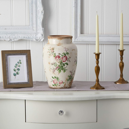 12.5In. Tuscan Ceramic Floral Print Vase - Imagen 3 de 3