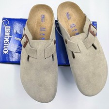 Birkenstock Boston Taupe Narrow Women/Wide Men EU37-45 Leather Suede Sandal Shoe