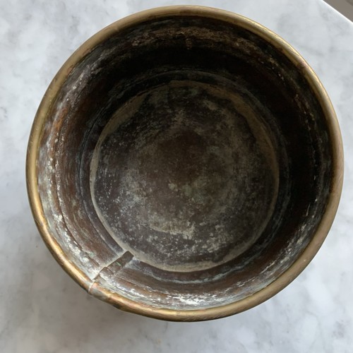 Antiker massiver Messing Löwenkopf Cachepot Übertopf Hollywood Regency Englisch Messing - Bild 5 von 9