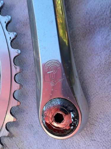 Brev. Campagnolo Crankset 9/16 x 20F 170mm 52 - Picture 3 of 12