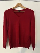 Talbots Sweater Womens Size Mp Red Pure Cashmere Knit Ladies