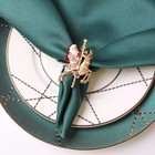 2 Pcs Alloy Christmas Elk Santa Clause Napkin Rings Dinning Table Setting Decor