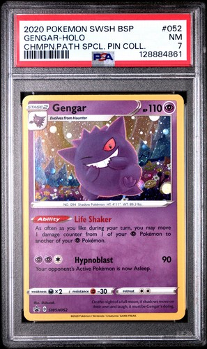 POKEMON CHAMPION'S PATH SPECIAL PIN COLL. GENGAR #SWSH052 PSA 7 NM #128884861 - Picture 1 of 2