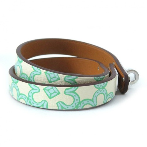 HERMES Mini Kelly Double Tour Lucky Daisy Bangle Bracelet Veau Swift B Engraved - Picture 5 of 10