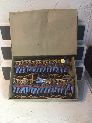 CHERILEA 70er Jahre Handelsbox mit 36 AMERIKANISCHEN BÜRGERKRIEG Plastik Soldaten Ladentheke - Bild 1 von 23