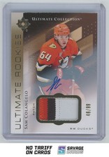 2024-25 UD Ultimate Collection Rookies Auto Patch Sam Colangelo /99 #146 Anaheim