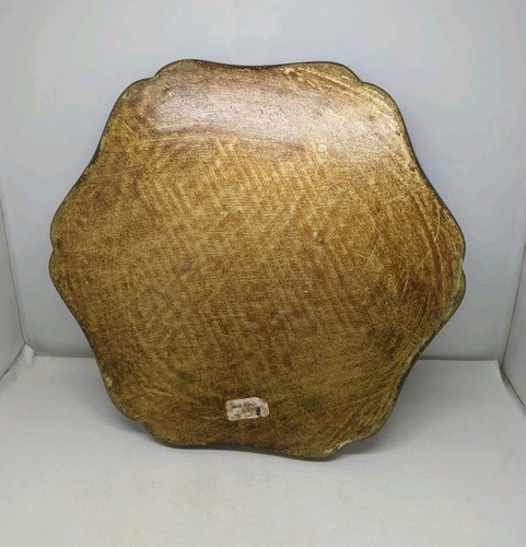 Vintage Florentiner vergoldet Holz Tablett handgefertigt in Italien Sechseck 15,5" x 14" - Bild 5 von 16
