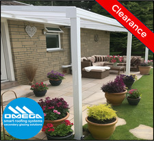 Aluminium Lean-To Canopy Patio Car Port  / White Frame - Projection 1.5m to 4m