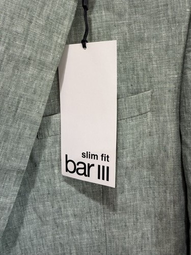 Bar III Blazer Mens 46L Slim Fit Linen Sport Coat Jacket TTAY1CQZ0076 - Picture 4 of 5