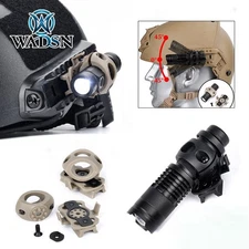 WADSN Tactical Helmet Flashlight White LED Light With Clamp Mount Adapter Set