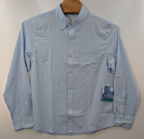 Coolibar Men's Large Shirt Aricia Sun Button Down Long Sleeve Blue UPF 50 NWT - Picture 5 of 12