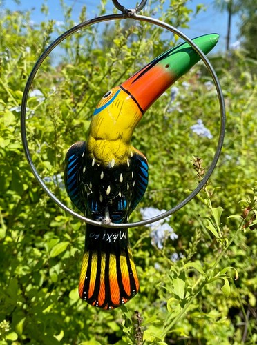 Talavera Bird Handmade Painted Ceramic Parrot Mexican Pottery Hanging Patio #3 - Picture 5 of 8