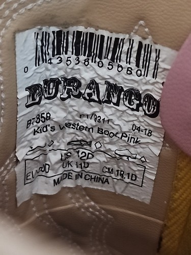 Durango Kinder Westernstiefel Cowboy rosa Größe 12 D gebraucht - Bild 9 von 11