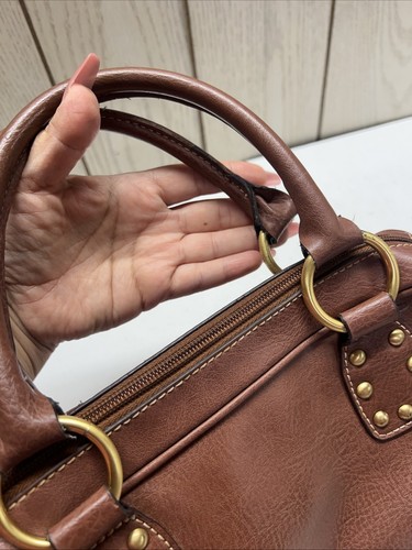 Vintage Y2K Tommy Hilfiger Nieten Braun Leder Mini Schultertasche Handtasche - Bild 11 von 11