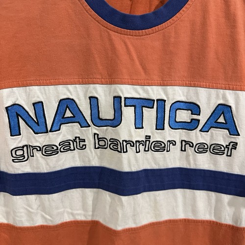 Y2K Nautica Shirt Boys Size Medium Orange Shirt - Picture 3 of 6