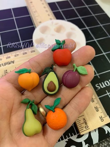 Fruits mix handmade silicone mold for crafts - Picture 1 of 5