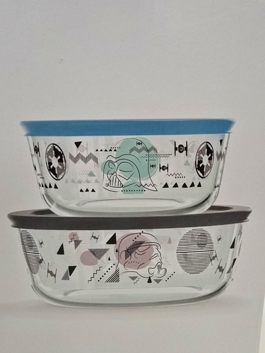 Pyrex Star Wars Mandalorian 8-teiliges verziertes Glas Lebensmittel Aufbewahrungsset NEU in Box - Bild 3 von 5