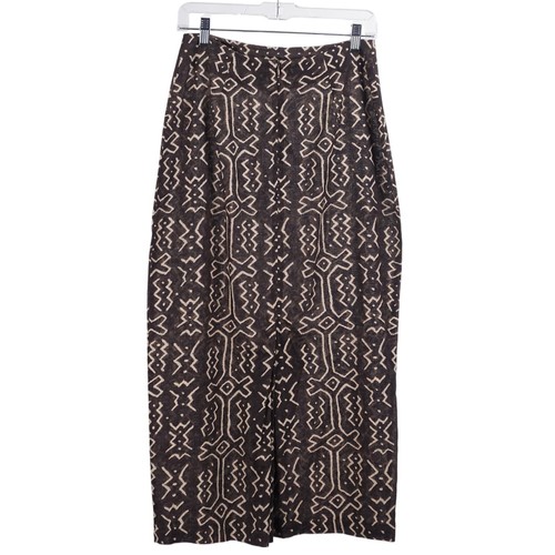 NORMA KAMALI Vintage 80s 2pc Set M/10 Brown Print Open Front Jacket Maxi Skir - Picture 11 of 13