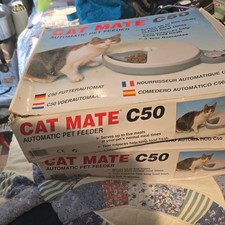 2 Boxed Cat Mate C50 Automatic Pet Feeder With 5 Meal 4 Day Timer. Fully Working