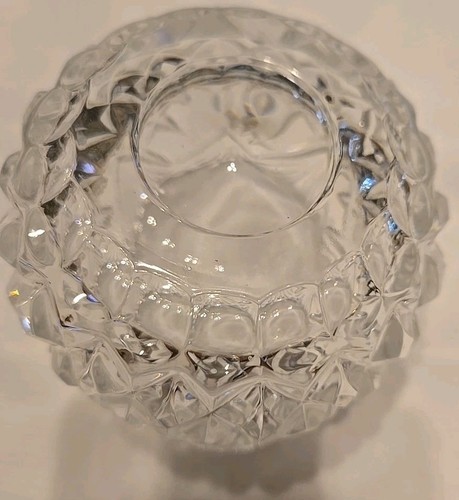 Vela votiva/florero con forma de flor de cristal de plomo - abanico de corte y patrón de diamante - Imagen 6 de 6