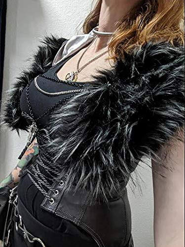 Soul Young Faux Fur Collar Women's Neck Warmer Scarf 80cm,31.5in Black & White - Picture 2 of 5