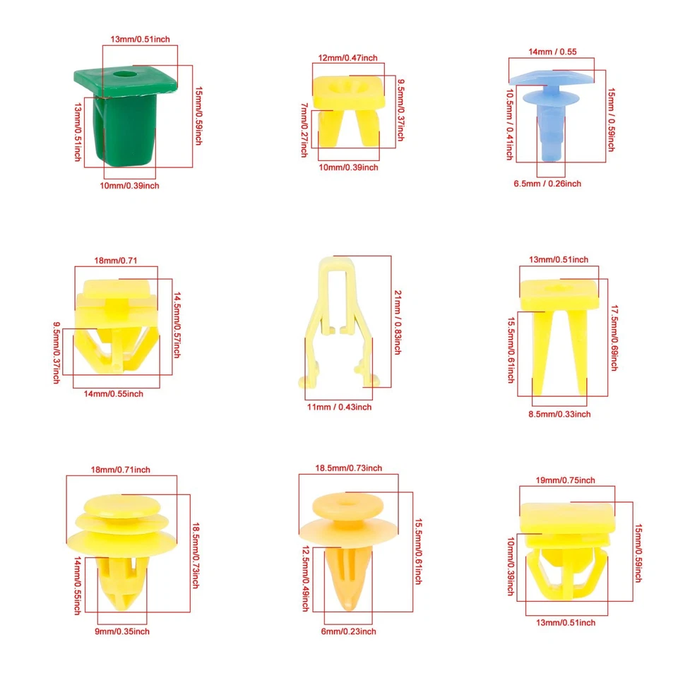 1000 piezas Mixto Panel Puerta Coche Guardabarros Forro Sujetador Retenedor Remache Clips para Coches Foto 4 de 4