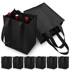  6 Pcs Portable Drinks Bag Glass Bottle Packaging Carrier Tote Bags