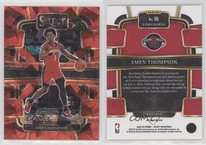 2023 Panini Select Concourse Red Cracked Ice Prizm Amen Thompson #96 Rookie RC
