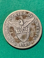 US PHILIPPINES 20 CENTAVO 1928-M MULE #829 (I SELL PAPER MONEY TOO IN MY STORE)