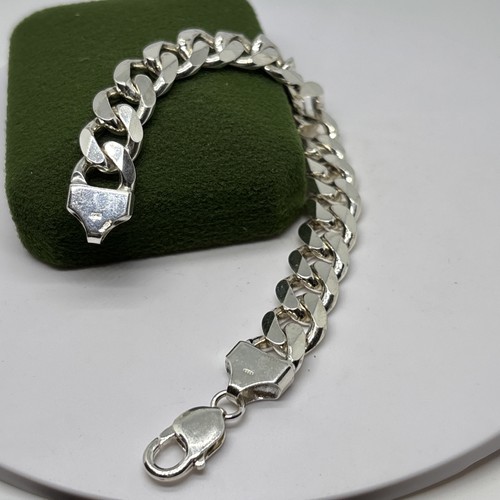(1799)Sterling Silver 925 Heavy Curb Bracelet - Picture 7 of 9