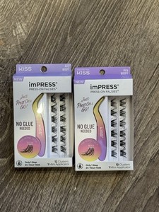 2x Kiss Impress Press-On Falsies 12 Clusters Airy Wispy 91317 ILS10