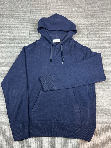 Suéter con Capucha Buck Mason Para Hombre M Azul Marino Merino Cachemira Pullover Tejido - Imagen 2 de 10