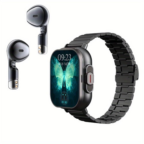 Smartwatch mit Ohrhörern Herren Smartwatch 2 in 1 Wireless Headset für iOS Android - Bild 8 von 14
