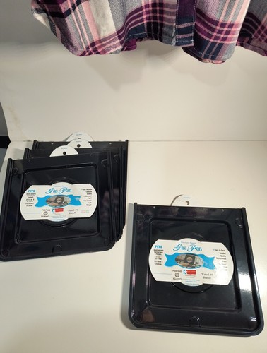 Set Of 4 Drip Pan Porcelain/Black 9.125x9.3125", Sgl Pk - Picture 4 of 5