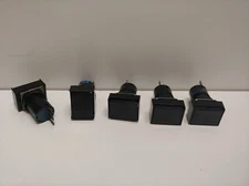 LOT OF (5) NEW OLD STOCK! IDEC 0.5A 250V BLACK MOMENTARY PUSH BUTTONS AB6-MP