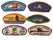 Lot of Massachusetts Councils 1/2 Dozen BSA CSPs Mint CSP (BHP1818)