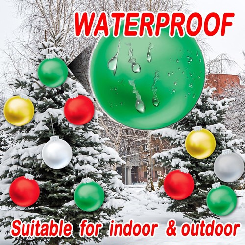 10 PCS Outdoor Christmas Decorations, 11 Inch Large Inflatable Christmas Balls - Picture 5 of 7