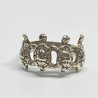 Vintage 925 Sterling Silver Turtles Band Ring Size 6.25