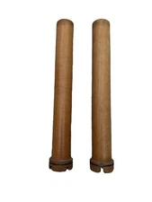 Wood Spools Bobbins Wooden Industrial 14" candle holder SET of 2