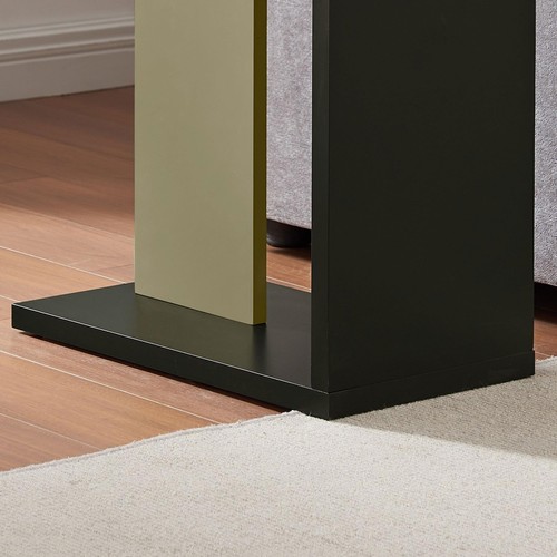 Kings Brand Furniture Side Table for Couch Snack Laptop Table Black/Lemon Pepper - Picture 2 of 6