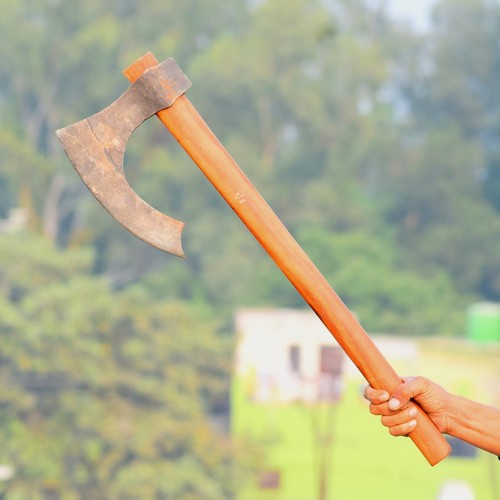 Medieval Viking Axe - Hand-Forged Carbon Steel Battle Ready Axe