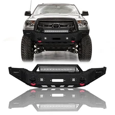 Vijay For 2007-2013 Toyota Tundra Steel Front Bumper W/Winch Plate&LED Lights