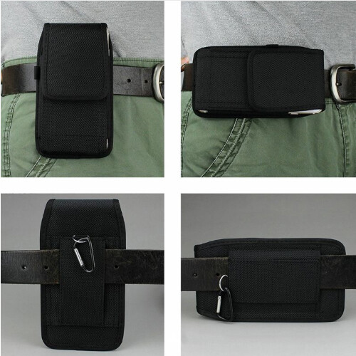 Phone Pouch Hanging Waist Storage Bag Fanny Pack Black Belt Clip Pouch Case - Picture 6 of 7