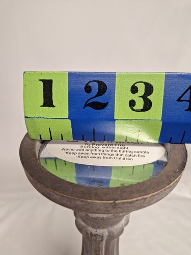 Two Lightweight Faux Wood Pillar Candle Holders - Picture 10 of 10