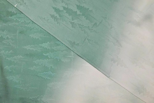 "SNOW FALLS ON CEDARS" 100%SILK TSUKESAGE BOLT: FOREST TREES Gradation@y75 12Yx - Picture 9 of 19